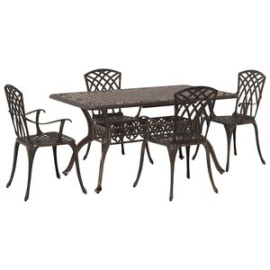 vidaXL Garden Dining Set 5 pcs Bronze Aluminium