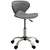 vidaXL Salon Spa Stool | Grey | Faux leather | Adjustable | Salon Stool
