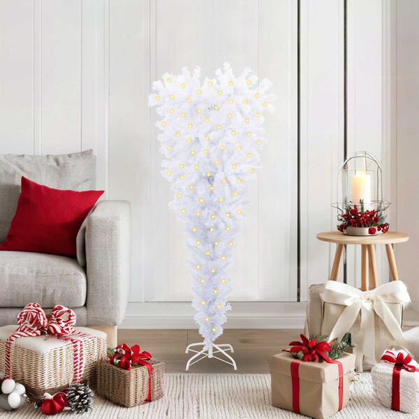 vidaXL Artificial Christmas Tree with Stand White 120 cm PVC and Steel