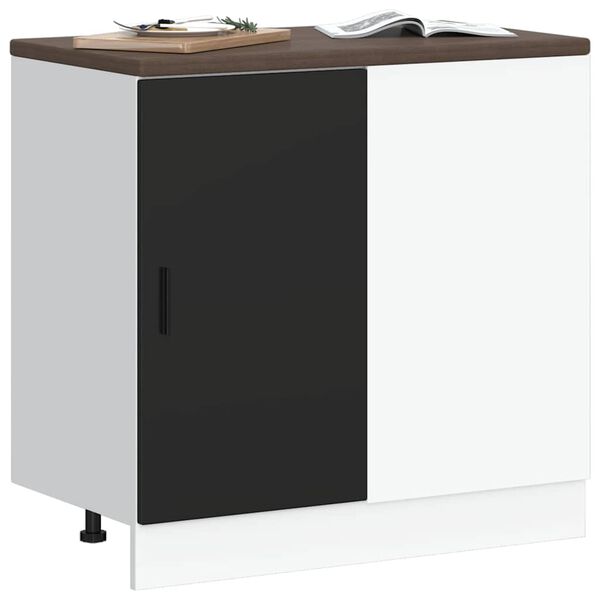 vidaXL Kitchen Base Cabinet Lyon Black Engineered Wood