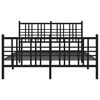 vidaXL Metal Bed Frame without Mattress with Footboard Black 120x200cm