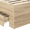 vidaXL Bed Frame with Headboard Sonoma Oak 90 x 190 cm Engineered Wood
