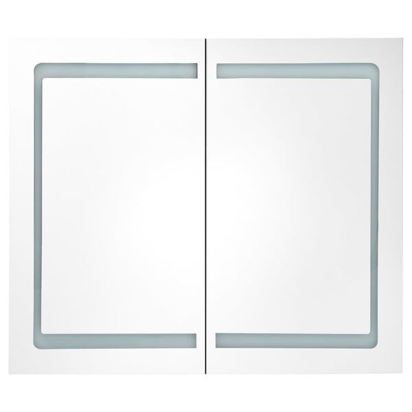 vidaXL LED Bathroom Mirror Cabinet Concrete Grey 80x12x68 cm