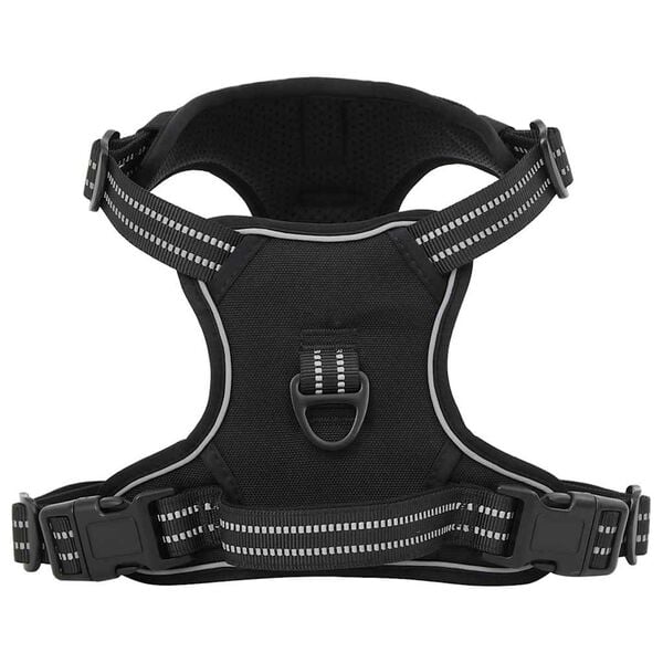 vidaXL Dog Harness with Reflective Stripes Adjustable Black M
