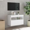 vidaXL TV Wall Cabinet with LED Lights White 60x30x40 cm