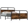 vidaXL Bed Frame Without Mattress 120x190 cm Small Double Smoked Oak Engineered Wood