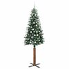 vidaXL Slim Christmas Tree Green 210 cm PVC and Solid Pine wood