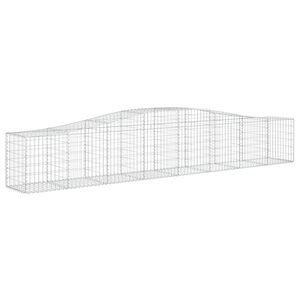 vidaXL Arched Gabion Basket 400x50x60/80 cm Galvanised Iron