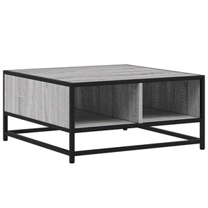 vidaXL Coffee Table Grey Sonoma 60.5x60.5x30 cm Engineered Wood and Metal