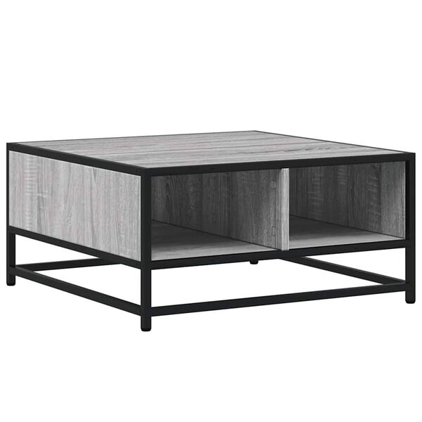 vidaXL Coffee Table Grey Sonoma 60.5x60.5x30 cm Engineered Wood and Metal