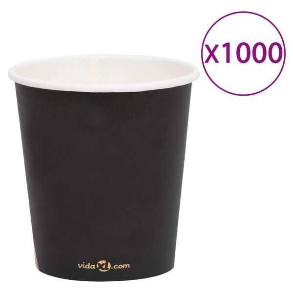 vidaXL Coffee Paper Cups 200 ml 1000 pcs Black