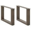 vidaXL Coffee Table Legs U-Shaped 2 pcs Natural Steel 50x(30-31) cm Steel