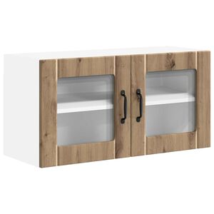 vidaXL Wall Glass Cabinet LUCCA Artisan Oak 80 x 31 x 40 cm