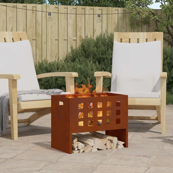 vidaXL Fire Pit Brown 50 x 30 x 40 cm Steel