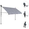 vidaXL Manual Retractable Awning with LED 250 cm Blue and White