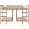 vidaXL Triple Bunk Bed Frame 160x200/80x160 cm Solid Wood Pine