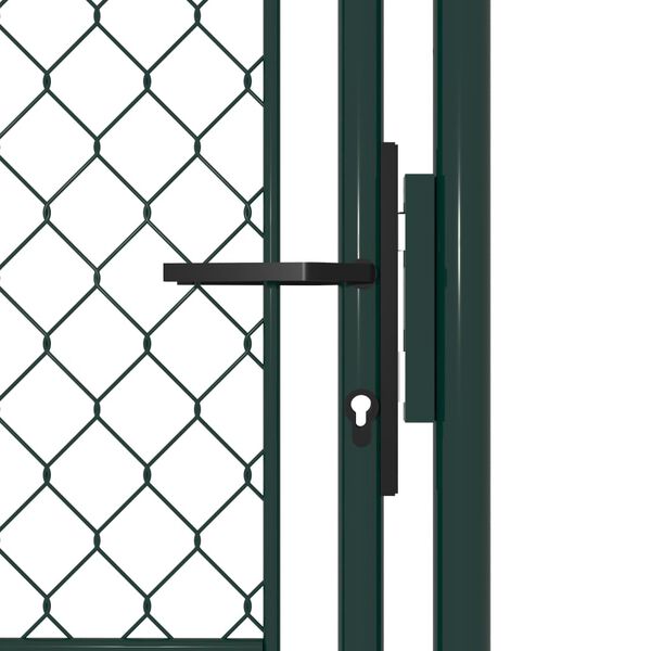 vidaXL Garden Gate Steel 100x150 cm Green