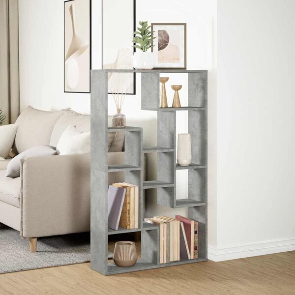 vidaXL Bookcase Concrete Grey 72x20x120.5 cm Engineered Wood