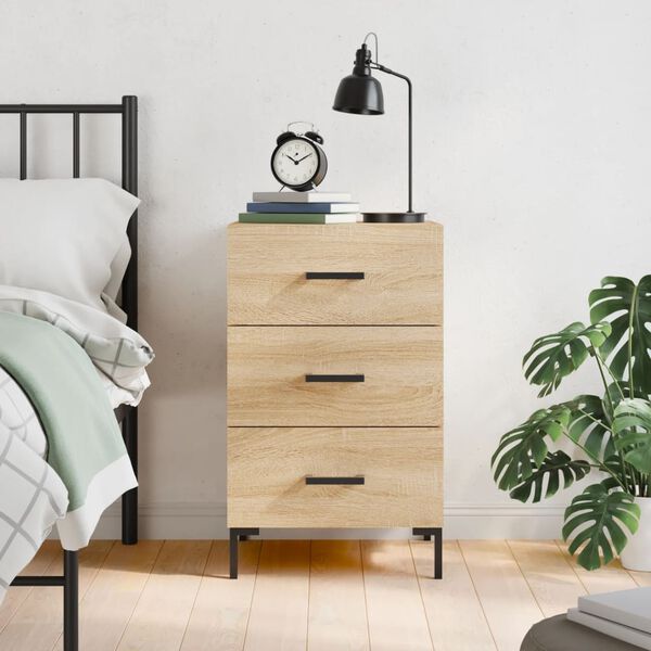 vidaXL Bedside Cabinet Sonoma Oak 40x40x66 cm Engineered Wood
