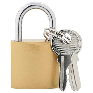 vidaXL U Lock with Keys 12 pcs Brass Iron
