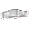 vidaXL Arched Gabion Baskets 30 pcs 200x50x40/60 cm Galvanised Iron