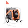 vidaXL Pet Bike Trailer Orange and Grey
