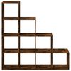 vidaXL Room Divider Bookcase 4-Tier Smoked Oak 131.5x29x131.5 cm Engineered Wood