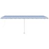 vidaXL Manual Retractable Awning with LED 600x350 cm Blue and White