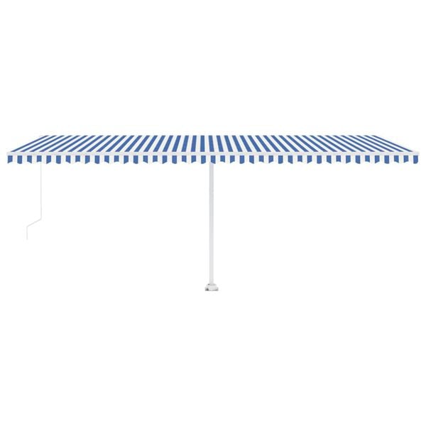 vidaXL Manual Retractable Awning with LED 600x350 cm Blue and White