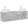 vidaXL Bathroom Cabinet Set 3 pcs Concrete Grey 161 x 44.5 x 76 cm