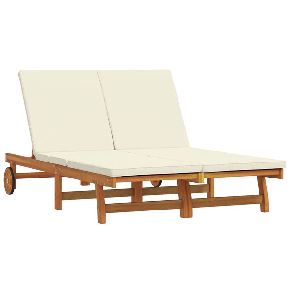 vidaXL Sun Lounger Reclining Brown 125 x 200 x 84cm Solid Acacia wood