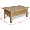 vidaXL Coffee Table with Drawer Mexico Pinewood