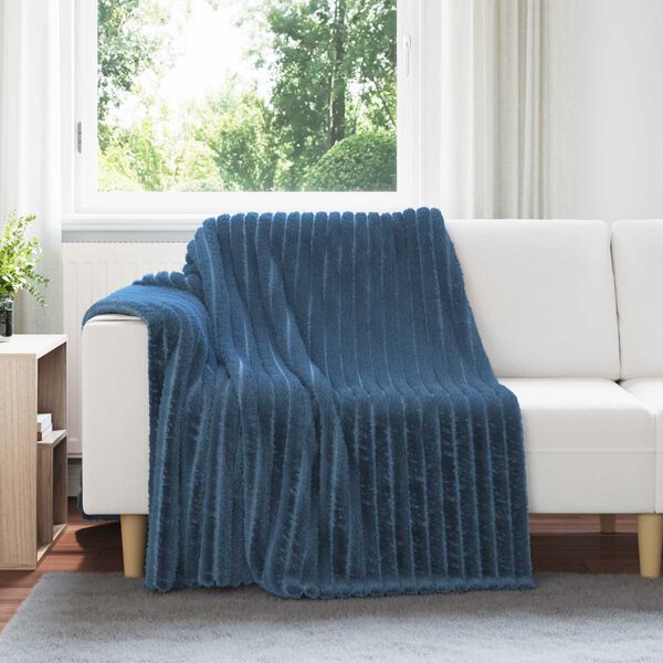 vidaXL Throw Blanket Navy Blue 200 x 150 cm Fleece