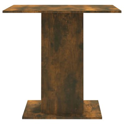 vidaXL Dining Table Smoked Oak 80x80x75 cm Engineered Wood