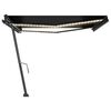 vidaXL Manual Retractable Awning with LED 400x350 cm Anthracite