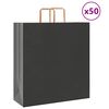 vidaXL Paper Bags 50 pcs with Handles Black 45x17x48 cm