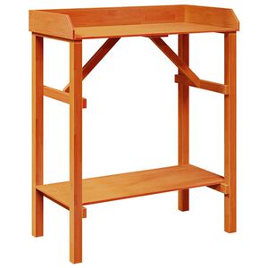 vidaXL Potting Table with Shelf Brown 75 x 40 x 90 cm Solid Pine Wood