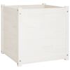 vidaXL Garden Planters 2 pcs White 60x60x60 cm Solid Pinewood