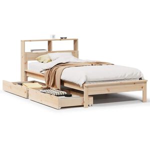 vidaXL Bookcase Bed without Mattress 75x190 cm Small Single Solid Wood Pine