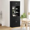 vidaXL Storage Cabinet Black Oak 80 x 42.5 x 225 cm Engineered Wood