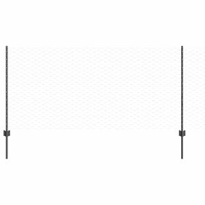 vidaXL Welded Wire Fence 50 x 1 m (W x H) PVC-Coated Steel Grey Mesh