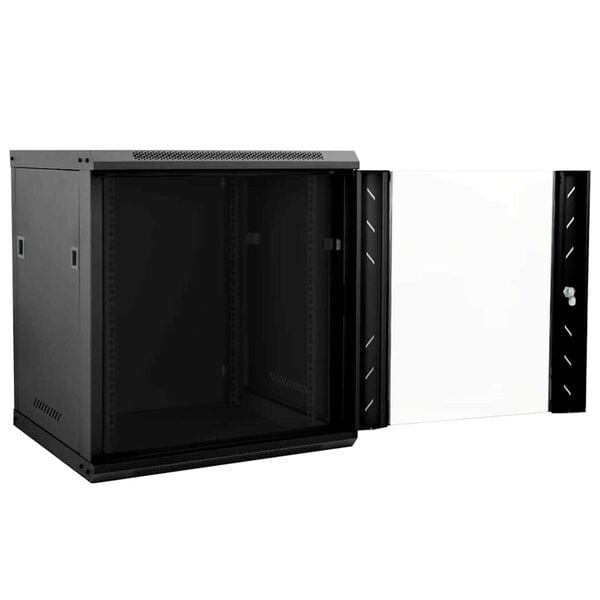 vidaXL Network Cabinet with Storage Black 53 x 60 x 60 cm Steel
