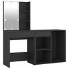 vidaXL LED Dressing Table With Cabinet | Black | Engineered wood, acrylic