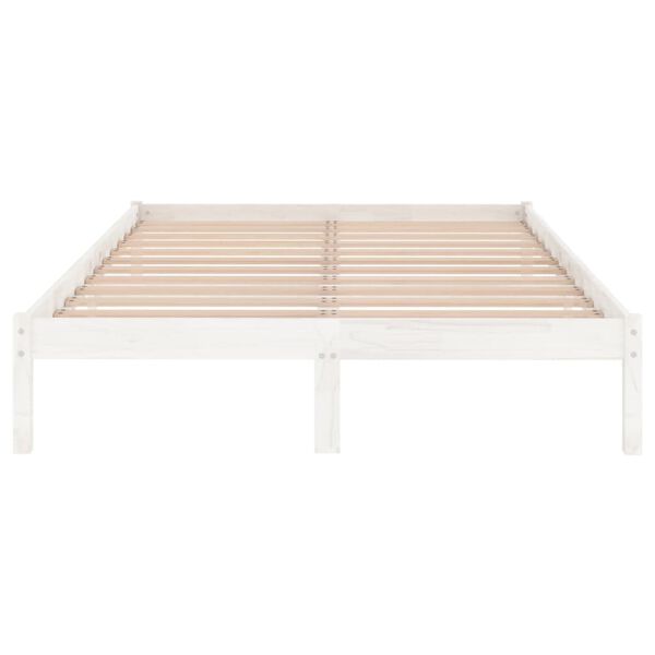 vidaXL Bed Frame without Mattress White Solid Wood Small Double