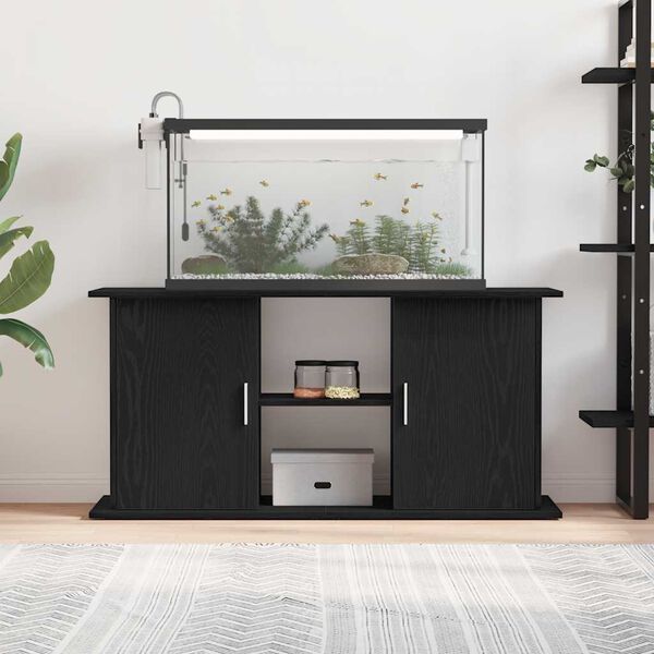 vidaXL Aquarium Stand Black Oak 121x41x58 cm Engineered Wood