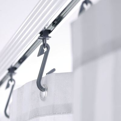 RIDDER Universal Corner Shower Curtain Rail with Hooks Chrome 52500