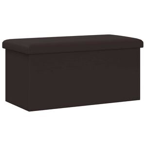 vidaXL Foldable Storage Bench Brown 180 kg 80 L 77 x 38 x 38 cm PVC
