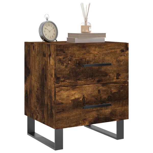 vidaXL Bedside Cabinets 2 pcs Smoked Oak 40x35x47.5 cm Engineered Wood