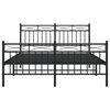 vidaXL Metal Bed Frame without Mattress with Footboard Black 140x190cm
