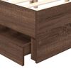 vidaXL Bed Frame with Headboard Brown Oak 150 x 200 cm Engineer Wood